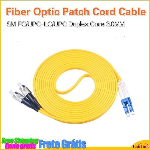 Simplex Mode Duplex Core 3.0MM FC UPC-LC UPC Patch Cord Optic Fiber Jumper Cable 10M 15M 20M 30M 50M Free shipping