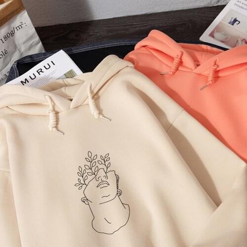 Plant Print Leaf Sweatshirts Fashion Graphic Hoodies Women Tops Casual Cotton Funny Hoodies Clothing Female Itself Aesthetic