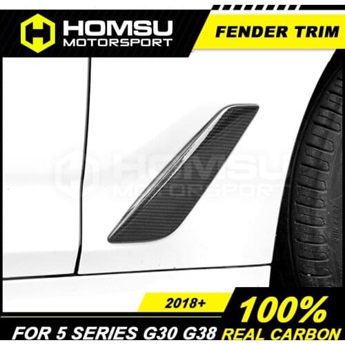Carbon fiber for BM-W 5 Series G30 G38 525 530 540 2017+ Car Side Body Fender Cover Air Wing Vent Trim 530 g30 g31 car styling
