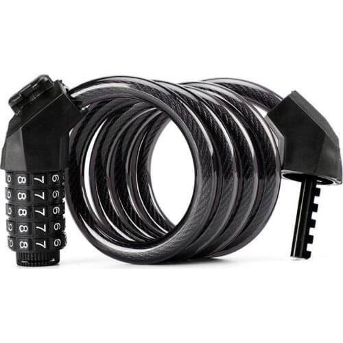 Mountain Bike Anti-theft Bicycle Lock Five-digit Code Portable Cable Chain Fixed Portable Anti-Theft Steel Wire Chain Lock