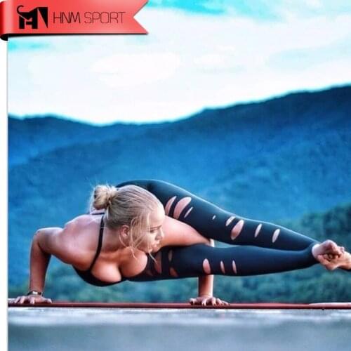 Yoga Pants Women Breathable 2018 New Sexy Gym Black Running Slim Tights Fitness Elastic Comprehension Sports Leggings Jogger