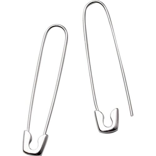 1 Pair PUNK Rock Brief Style Earring S925 Silver Small Safety Pins Puncture Unique Stud Earring for Women Men delicate Jewellry