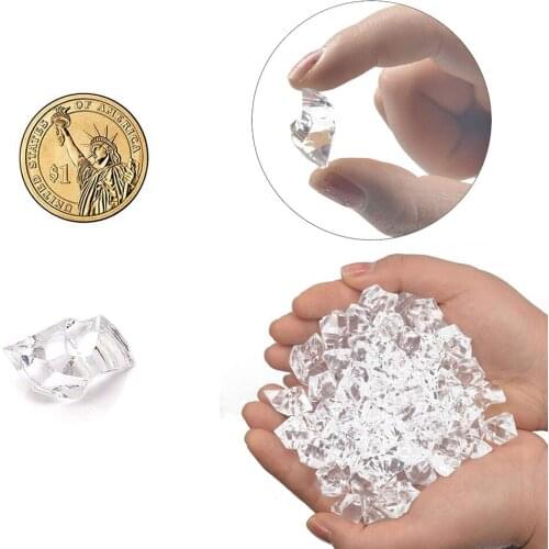 100pcs/lot Crystal Ice Rock Stones Clear Acrylic Diamond Vase Gems Irregular Wedding Party Decor Confetti Table Scatter Beads