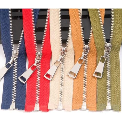 2/5Pcs Meete 3# Metal Zipper Open-end Silver Teeth 40/50/60/70cm for Sewing Bags Purse Jacket Skirt Garment Zip Accessories