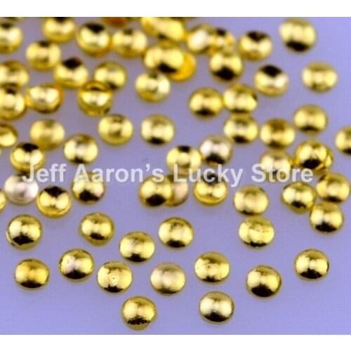 2 packs gold silver round metallic nail studs for 3d nail art tips decoration manicure tools 1.8MM