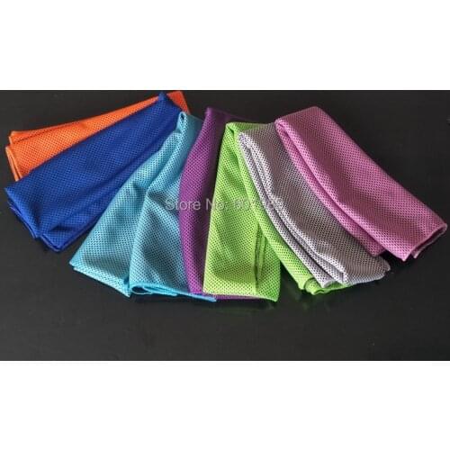 30Pcs Mixed Color Cool Towel Ice Towel Cooling 90*30cm Summer Cold Cooler Towel Reusable
