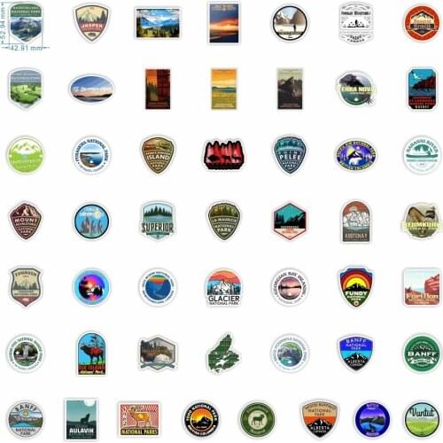 50pcs canada Geographic Park cartoon 2021 Stickers For Suitcase Skateboard Laptop Luggage Fridge Phone DIY Decal Sticker
