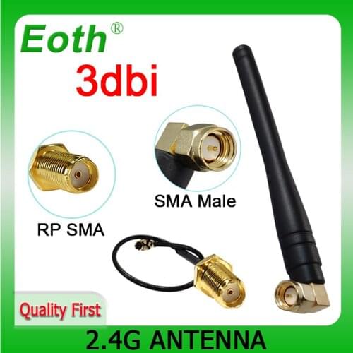 2.4G antenna wifi router antene waterproof wi-fi 3dbi SMA male antena wifi antenne aerial PCI U.FL IPX to RP-SMA Pigtail Cable