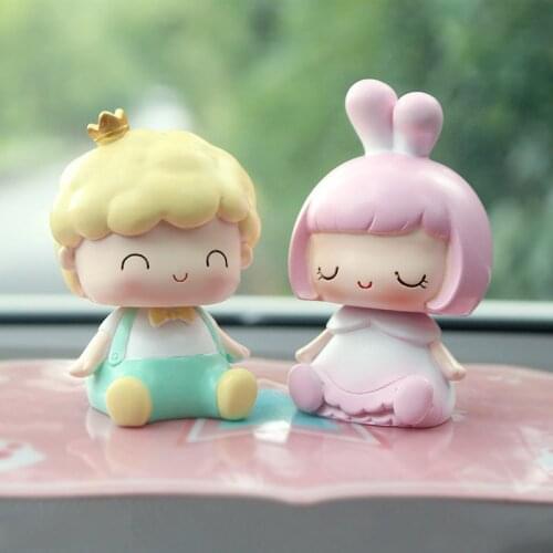 Car Dashboard Toys Cute Nodding Cartoon Figures Shaking Head Bobblehead Dolls Home Auto Interior Decor Car Ornaments Gifts Girls