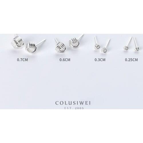 COLUSIWEI Cute Ball of Yarn Stud Earring for Women Fashion Simple Sterling Silver 925 Anti-Allergy Ear Pin Fine Jewelry Bijoux