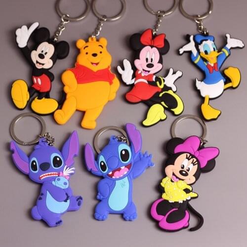 Disney Stitch Mickey Donald Duck Fashion Anime Action Figure Model PVC Collection Cartoon Figures Toys Keychain Unisex Gifts New