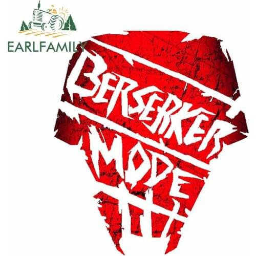 EARLFAMILY 13cm x 11.1cm for Berserker Mode Engaged Skull Trunk Decal Bumper Windshield Car Stickers Cartoon Motorcycle Graphics