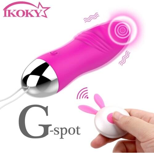 IKOKY Female Masturbator 12 Frequency Clitoris Stimulate Remote Vibrator 1Pcs/Set Dildo Vibrator Sex Toys for Women Kegel Ball