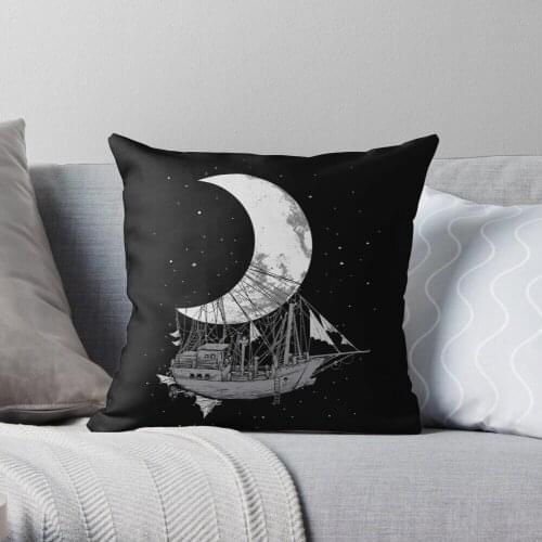Moon Ship Throw Pillow Cushion Cover Polyester throw pillows case on sofa home living room car seat decor 45x45cm