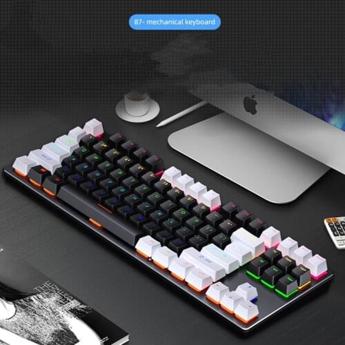 Mechanical Keyboard USB Wired Blue Red Axis 87-key Anti-ghosting RGB Backlit Gaming Mechanical Keyboard for Gamer PC Computer