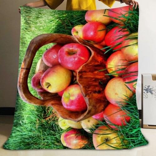 Musife Custom Apple fruit Flannel Blanket Design Your own Blanket Flannel Blankets for Sofa DIY Dropshipping