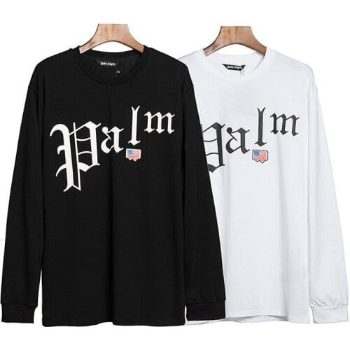Palm Angels Letter logo casual letters long-sleeved printing couples all-match round neck T-shirt mens and womens Sweatshirt