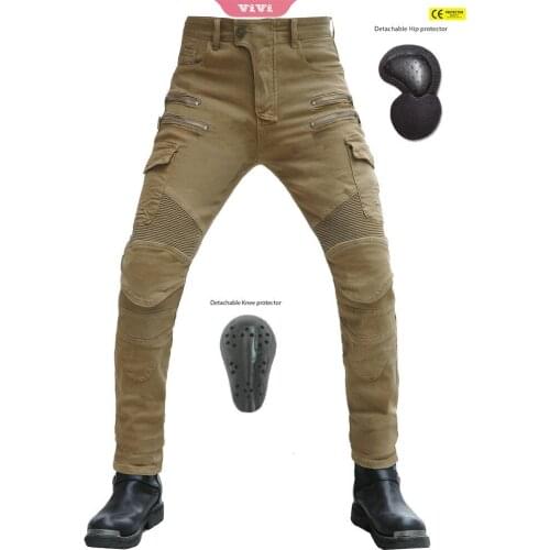 2021 Mens New Facelift Notorcycle Jeans Riding Off-road Pants Zipper Design With Protective Dquipment