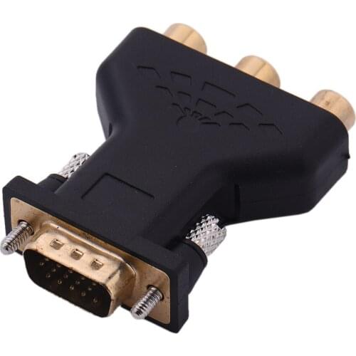 VGA Male To AV Three Color Line Conversion Connector Adapter Home Audio Video Equipments