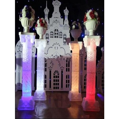 Hollow Design Luminous Wedding Roman Column LED Pillar White Red Blue Purple Available for Party Decoration Supplies