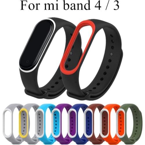 Mi Band 4 3 Strap Silicone Wrist Strap For Xiaomi Mi Band 3 4 Accessories Bracelet Miband 3 4 Replacement Dual Color Straps