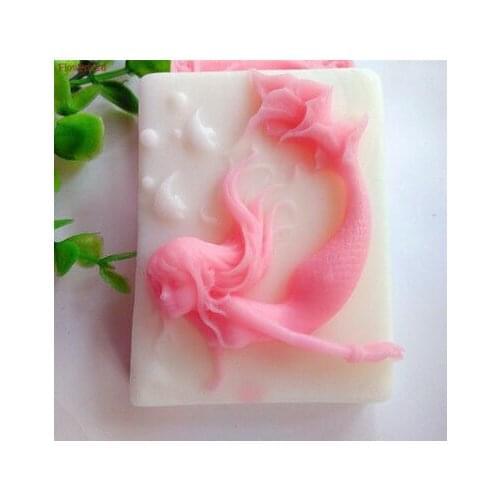 Mermaid Shape Silicone Mold Handmade Soap Mold Cake Decorating Tools Fondant Cake Mold DIY Chocolate Candy Mold Kitchen Bakeware