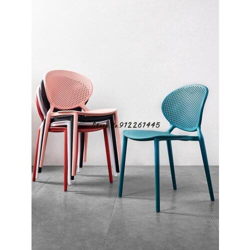 Household living room plastic chair simple leisure integrated dining chair Nordic economical backrest stool desk plastic chair