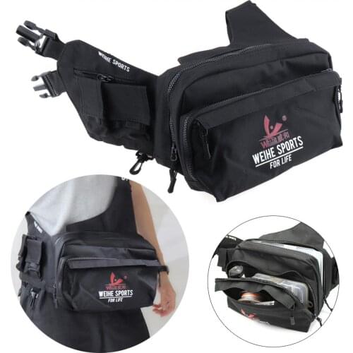 3-Layer Nylon Black Fishing Bag Multifunctional Messenger Waist Bag Waterproof Fishing Lure Reel Line Tackle Storage Bag