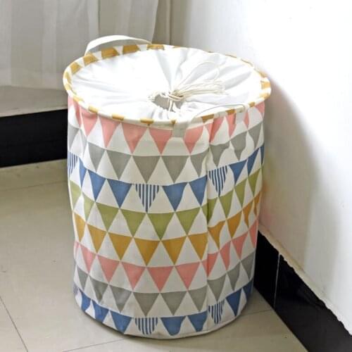 Waterproof Canvas Beam Laundry Basket Zakka Style Foldable Canvas Laundry Fabric Grocery Kids Toy Doll Storage Baskets