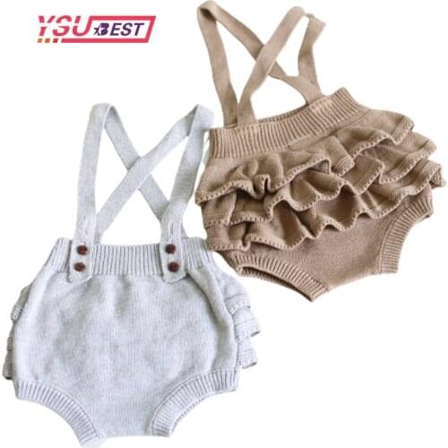 Newborn Baby Knitted Clothes Baby Boys Rompers Ruffl Brand Jumpsuit Autumn Baby Girls Rompers Cotton Infant Baby Girl Romper