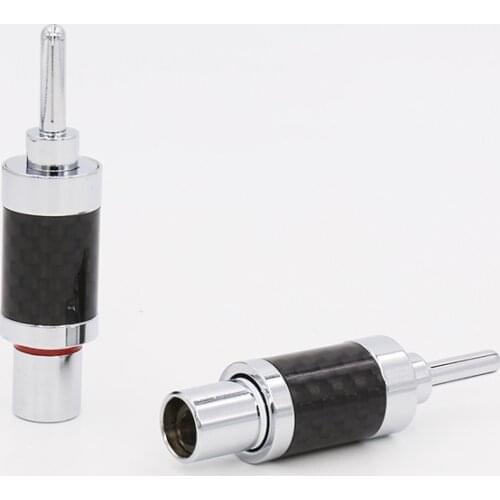 VB409CR High Quality Carbon Fiber Series Rhodium Plated Banana Connector For Speaker Wire DIY