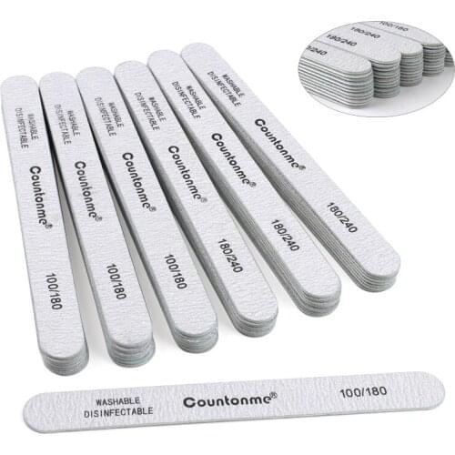 10Pcs/20Pcs Nail Files 180/240 Grit Washable Wooden Files For Manicure Straight Strong Sandpaper Salon Acrylic Nail Supplies