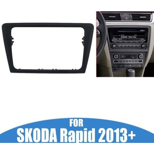 2Din Car Radio Panel Fascia Stereo Fascia Frame Panel Dash Mount Kit Adapter Trim Bezel Fascia For Skoda Rapid 2013
