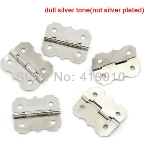 Free Shipping-50pcs Silver Tone 4 Holes Box Butt Hinges 24x20mm J1276