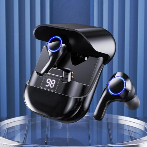 Wireless Earphone Flip Type Earbuds Bluetooth 5.1 Phone Holder Touch Control Noise Canceling With Mic Gamer Auto Pair HiFi Bass