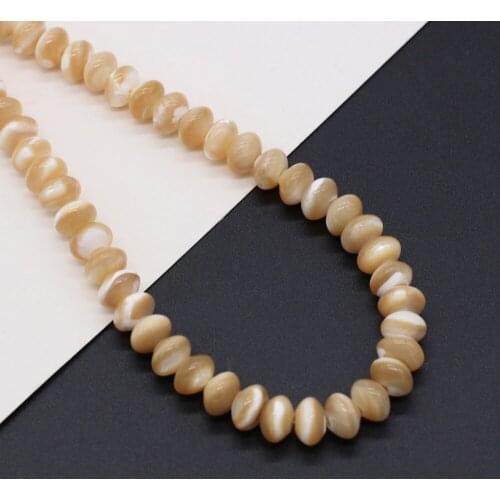 Fine Abacus Shape Shell Beaded Natural Freshwater Shell Loose Beaded for Making Jewelry Necklace Bracelet Theme Party Size 5x8mm