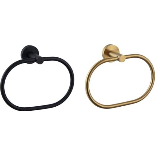 Bathroom Towel Holder,Contemporary Stainless Steel Storage with Oval Hand Towel Ring, Toilet Paper Holder Wall Mounted