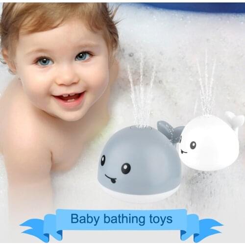 Electric Light Induction Spray Ball Baby Bath Toy Luminous Water Ball Shower Toys Water Spray Toys BM88