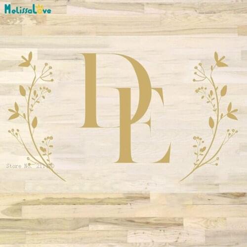 Custom Two Initials Wedding Floor Stickers Dancing Decals Personalized Name and Date Part Murals Removable YT6284