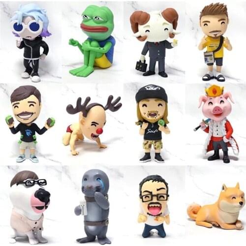 Lachlan Feliz Navidoge Wilbur Soot Chris the Meme God Ok Boomer Albino Technoblade JSchlatt RussianBadger Ted Nivison Figure Toy