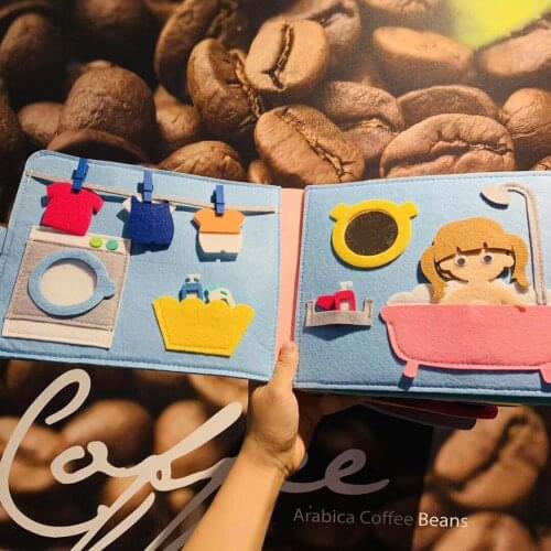 Montessori Washable Baby Busy Board Books 3d Toddlers Cloth Book Practice Hand Early Education Toys Holiday Gift