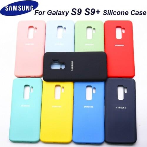 Original Samsung Galaxy s9 s9 plus Case Bottom Closed Silky Silicone Cover Soft-Touch Full Protective For Galaxy s9 s9