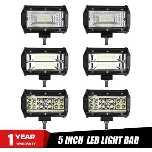 2pcs 5 Inch Offroad LED Light Bar Flood Combo Beam Spotlight 12V LED Work Light For ATV UAZ SUV 4WD 4x4 Truck Tractor