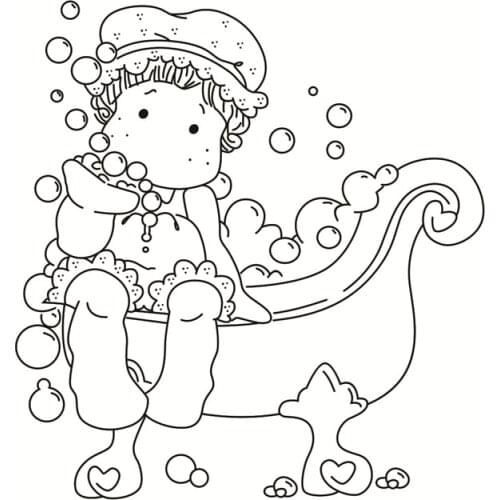 Bathing girl pattern Transparent Clear Silicone Stamp/Seal for DIY scrapbooking/photo album Decorative clear stamp sheetstampons