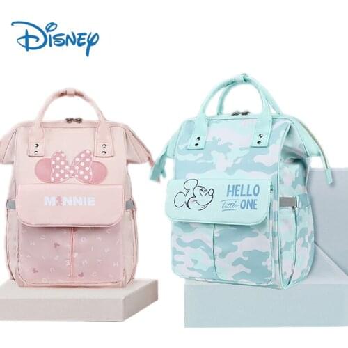 Disney Mickey Mouse Women Backpack Large Capacity Diaper Bag Mummy Waterproof Travel Minnie Backpack for Baby Cart Hanging Bags