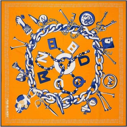 Luxy Brand summer silk Shawl Court key print Top Quality Twill Silk travel Scarf Square large scarf women Kerchief Scarf&Wraps