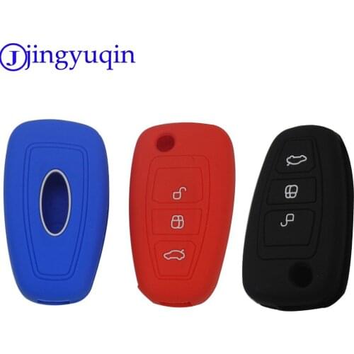 Jingyuqin 10x Silicone Cover for Ford Fiesta Focus Mondeo MK4 MK2 mk3 ranger Ecosport Kuga 2 3 ST Car Smart Remote Key Case Fob