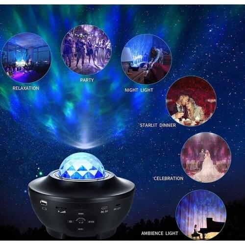USB Music Speaker Starry Sky Night Light Projector Christmas Starlight Projector TUYA/smart Life APP Night Lamp For The Bedroom