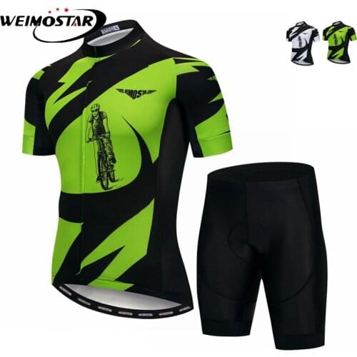 Weimostar Cycling Sets Men Cycling Clothing Quick Dry Bike Clothing Breathable Bicycle Wear Short Sleeve BIB Shorts Sets