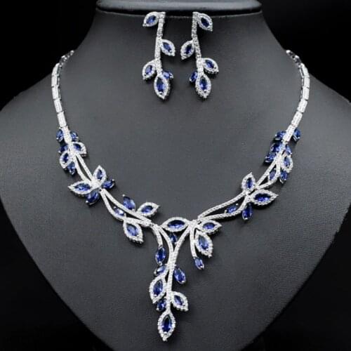 Zlxgirl jewelry 2021 New arrival Flower shape wedding necklace and Earring jewelry sets womens fine couple jewelry sets couple